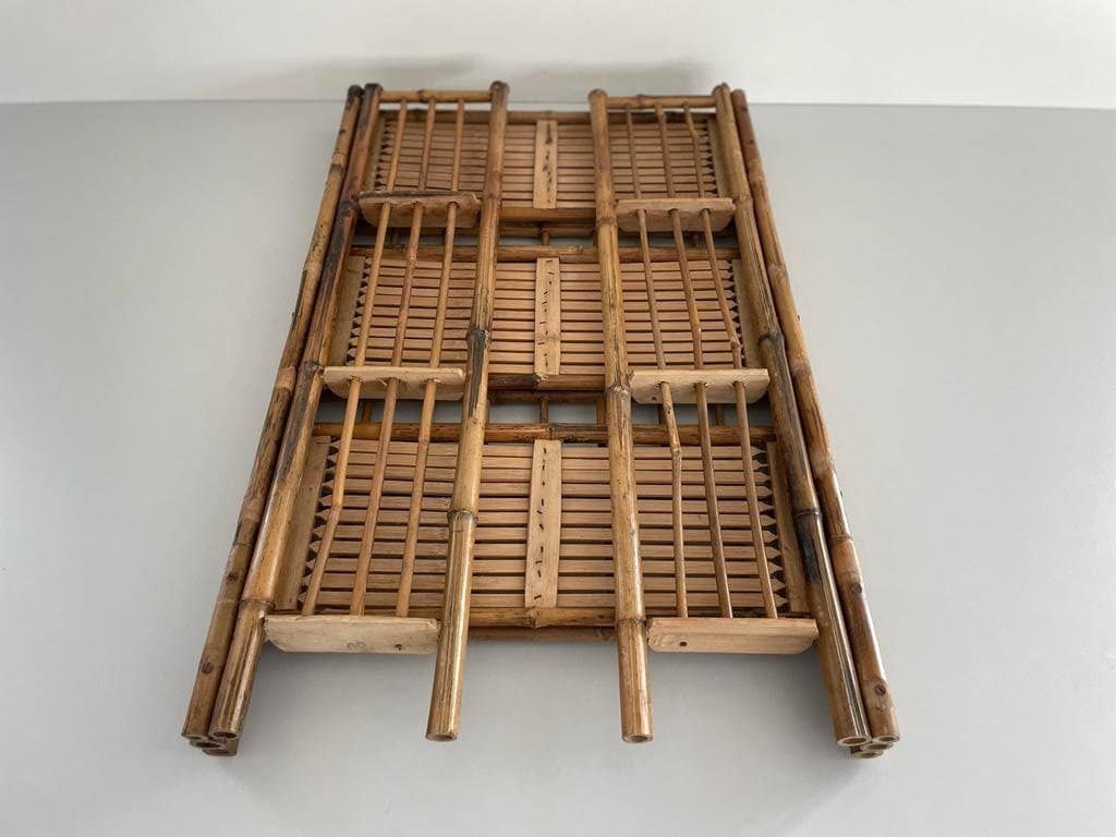 Italian Bamboo Folding Shelf, 1960s, Italy photo vintage