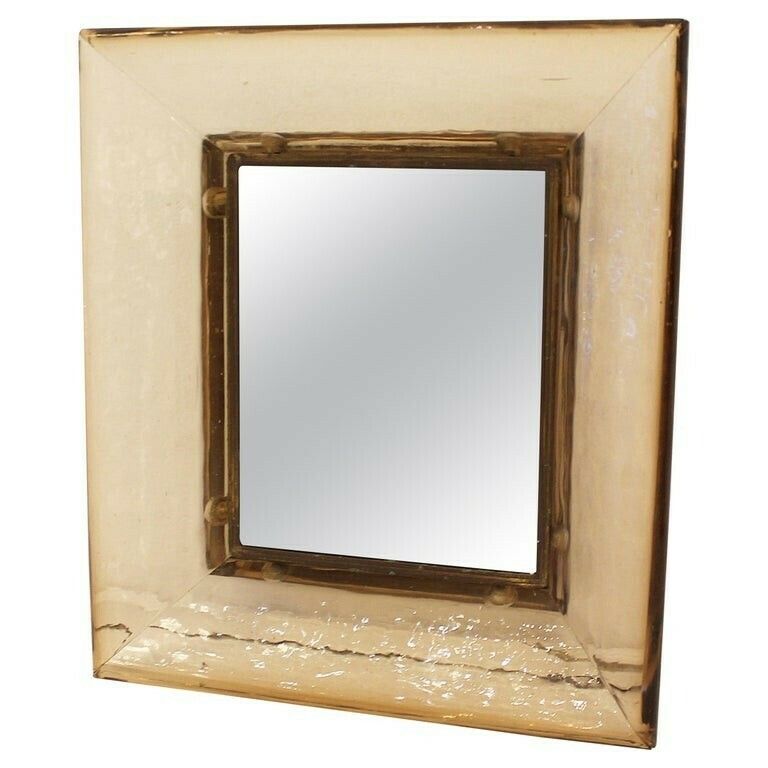 Murano Glass Mirror By Carlo Scarpa For Venini, Italy, 1930s