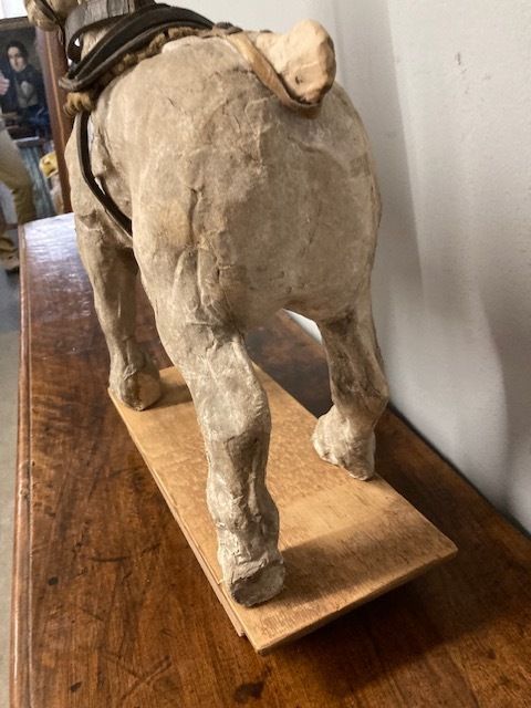 Antique 19th Century Paper Mache Toy Horse photo Home Decor
