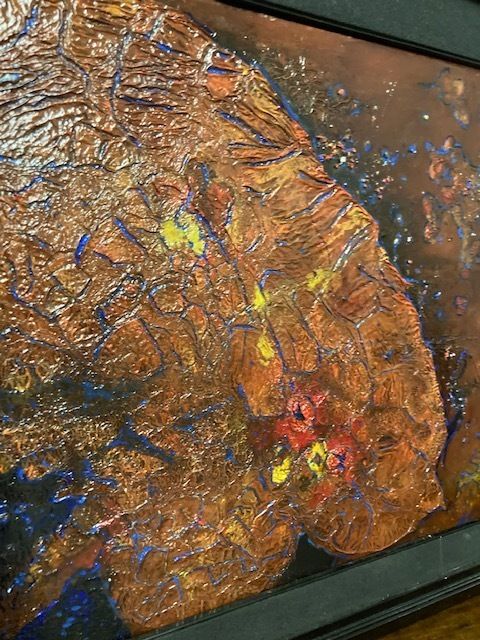 Painting "Boar" Contemporary Art In Polychrome Enamels photo for sale