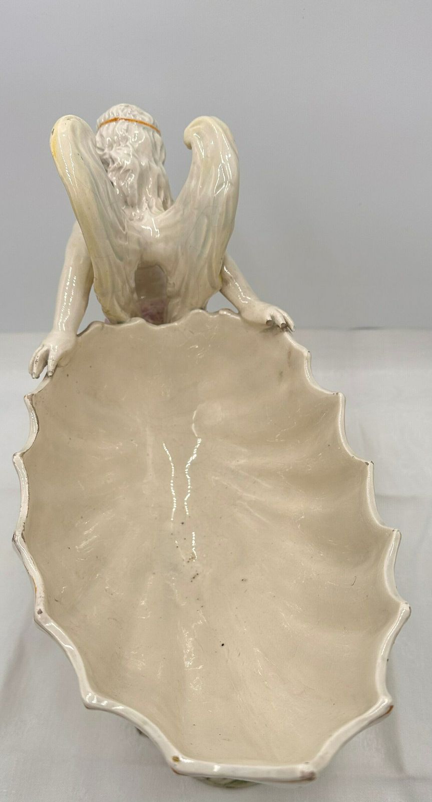 Italian Majolica Nove Centerpiece Bowl Mermaid photo for sale