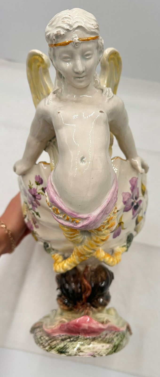 Italian Majolica Nove Centerpiece Bowl Mermaid photo Home Decor