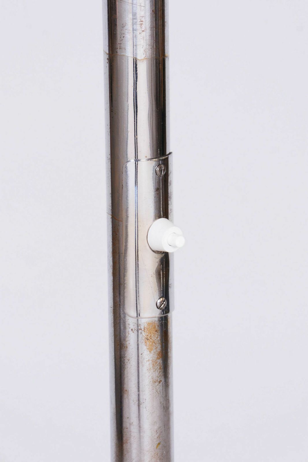 Restored Bauhaus Floor Lamp, Steel, Milk Glass, Adjustable Height, Czech, 1930s photo buy