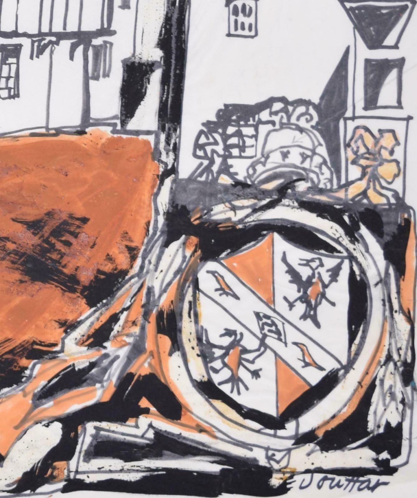 Magdalene College, Cambridge Painting II By Margaret Souttar 1960s photo furniture