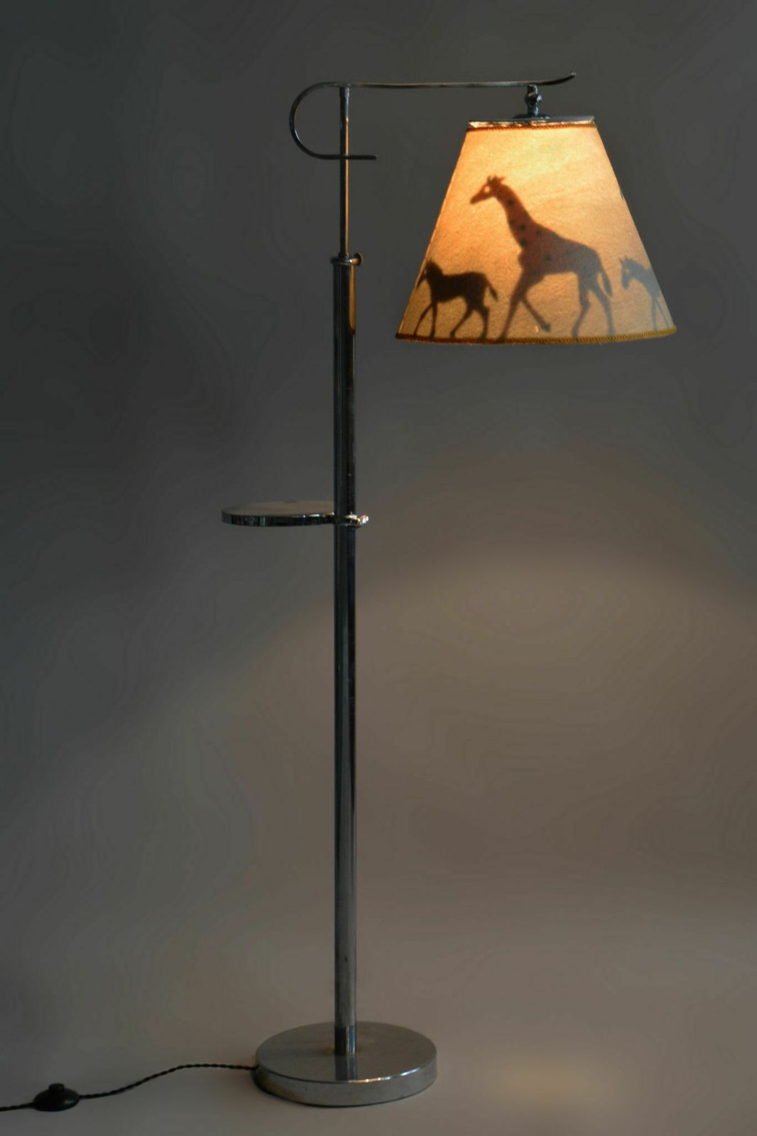 Restored Art Deco Floor Lamp, Chrome, New Electrification, Adjustable Lamp Height, Angle, Czechia, 1920s photo Lighting