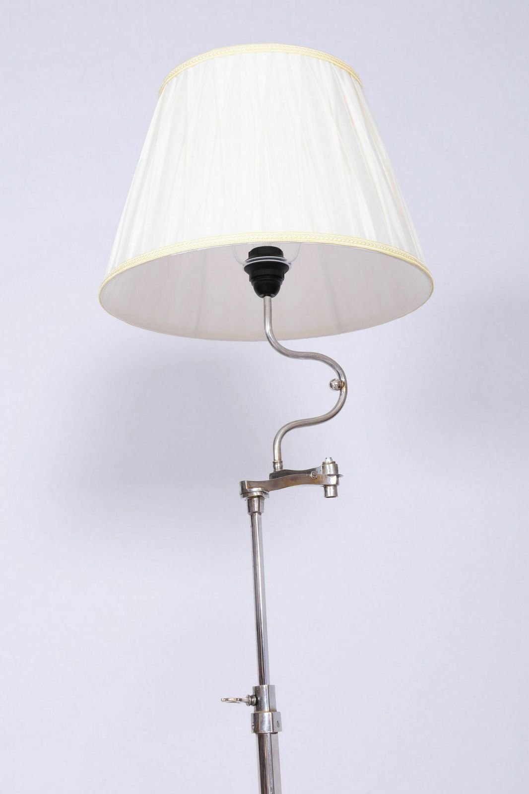 Restored Art Deco Floor Lamp, New Electrification, Chrome, Steel, Czechia, 1920s photo furniture