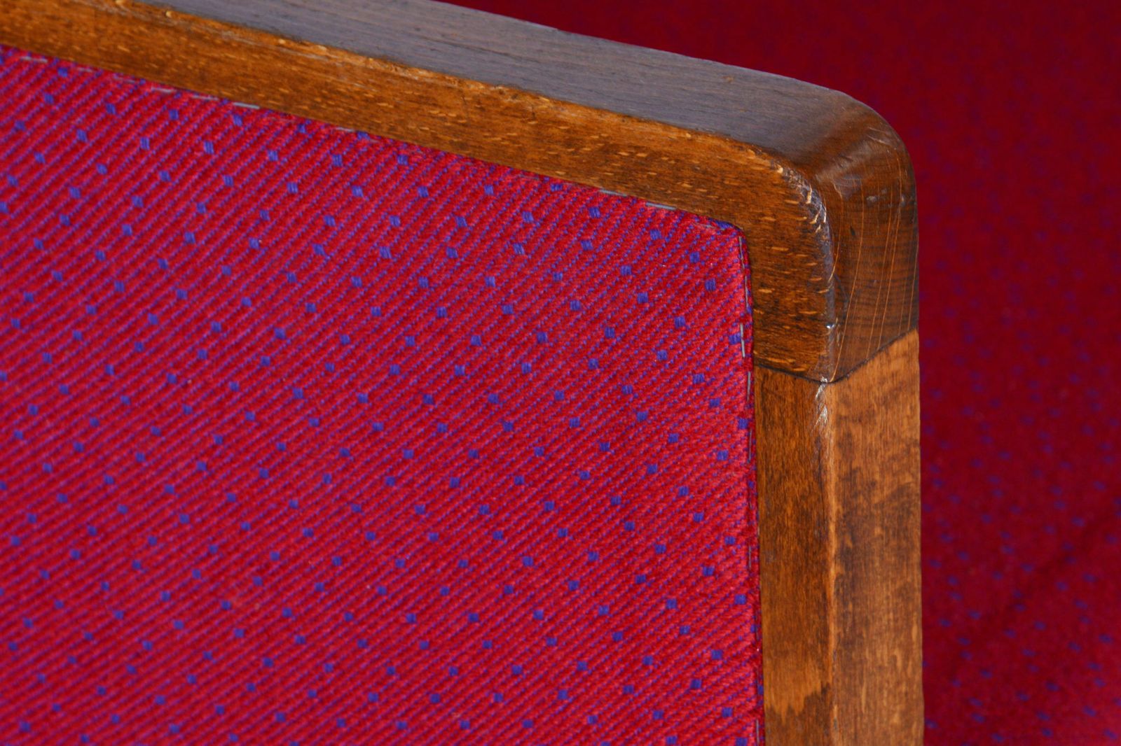Restored Art Deco Red Armchair, Beech, Original Upholstery, France, 1930s photo vinterior