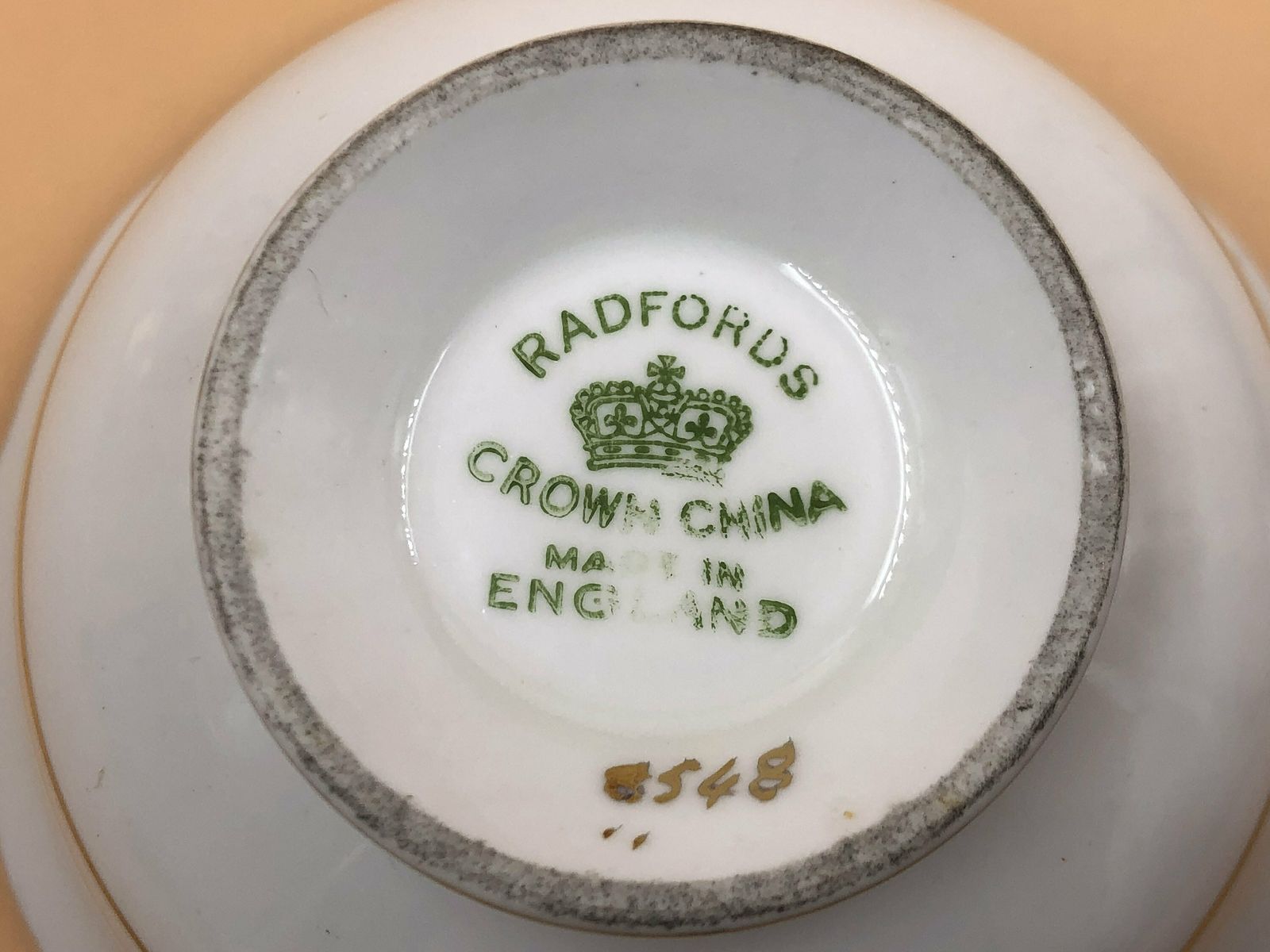 photo for sale Antique Radfords Fenton China Gold / Gilded Floral Tea Cup And Saucer Duo. No. 8548. C1920.