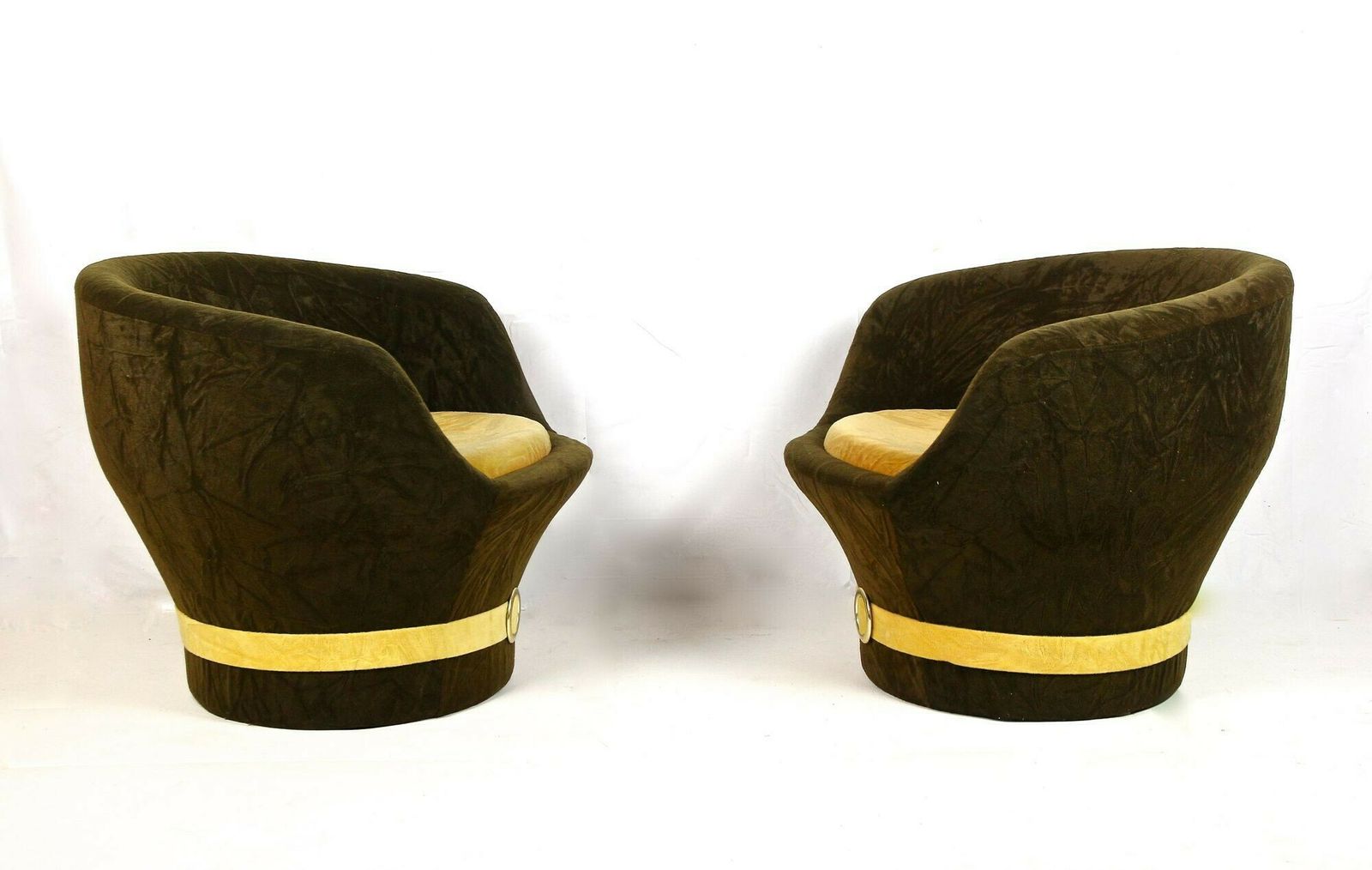 Pair Of Mid Century Velvet Lounge Chairs/ Club Chairs, Italy Circa 1960/70 photo Furniture