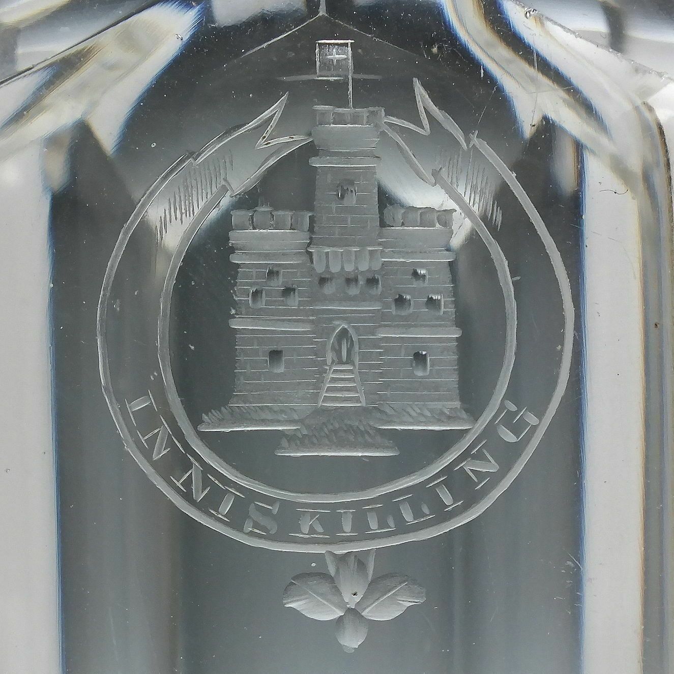 Georgian Anglo Irish Inniskilling Dragoons Glass Wine Or Water Carafe C1840 photo furniture