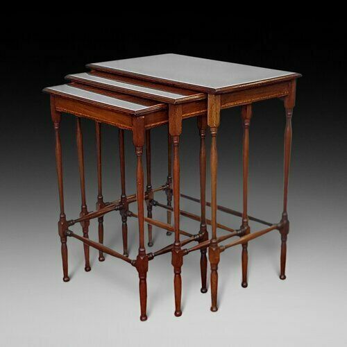 Edwardian Mahogany Nest Of Three Tables