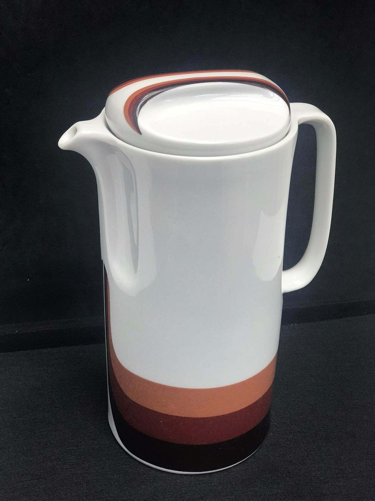 photo furniture Coffee Pot Porcelain Eschenbach Bavaria Germany 1970s, Old Jar White Brown Porcelain, German Porcelain Decor 70s Made In Germany