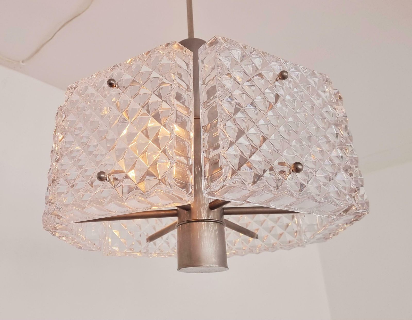Mid Century Chandelier In Style Of Kalmar Austria 1960s photo for sale