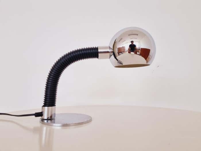 Pair Of Midcentury Table Lamp Targetti Sankey Space Age Italy 1970s photo Lighting