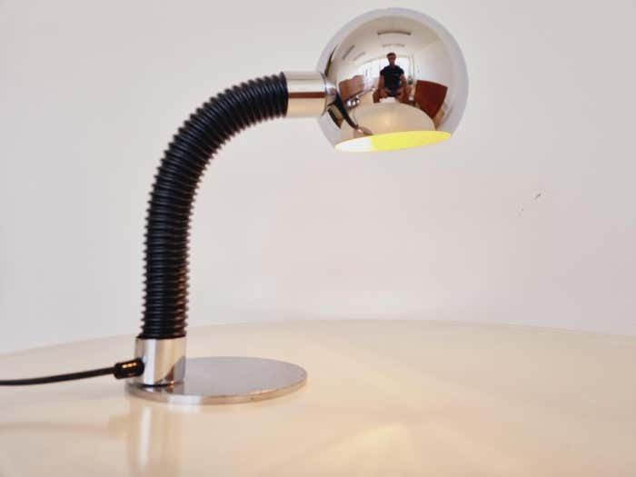 Lighting Pair Of Midcentury Table Lamp Targetti Sankey Space Age Italy 1970s photo