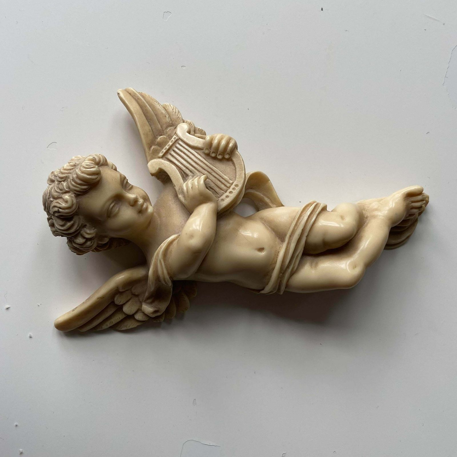 Antique Victorian Celluloid Angel Playing Harp Figurine photo buy