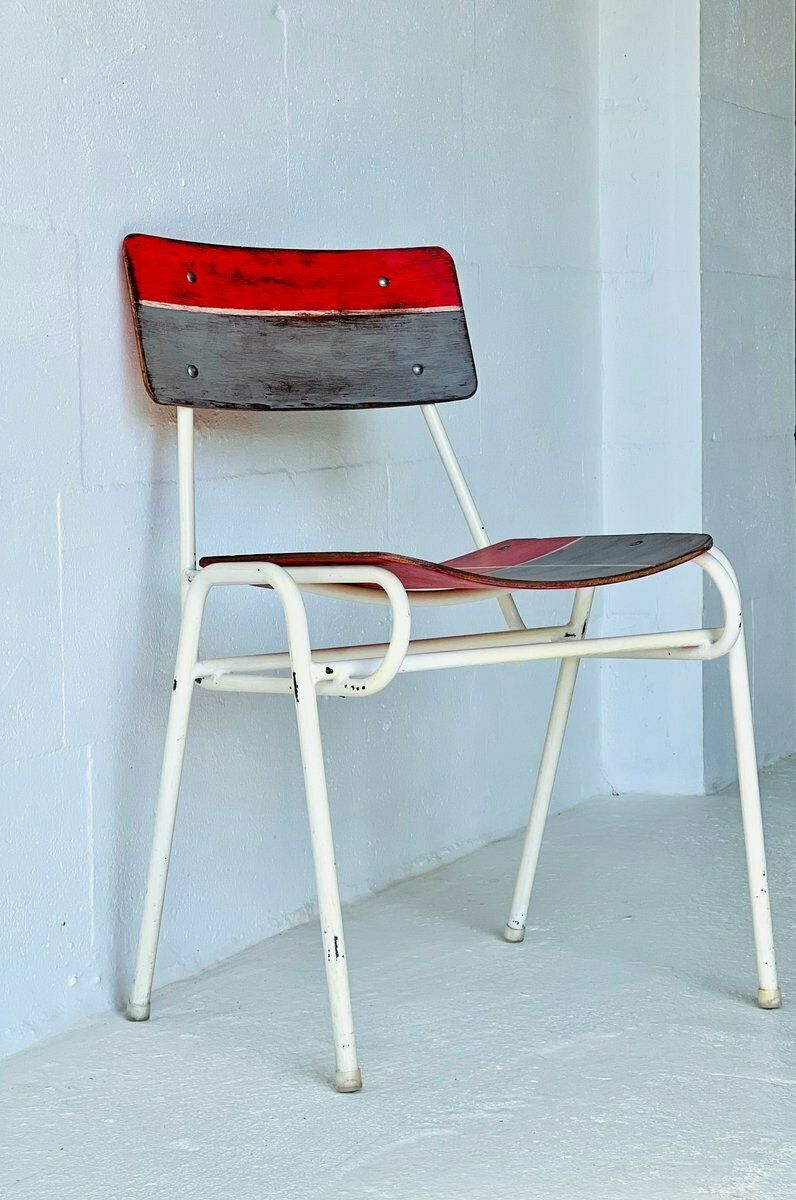photo vinterior Vintage Schoolstoelen, 1970, Set Van 4