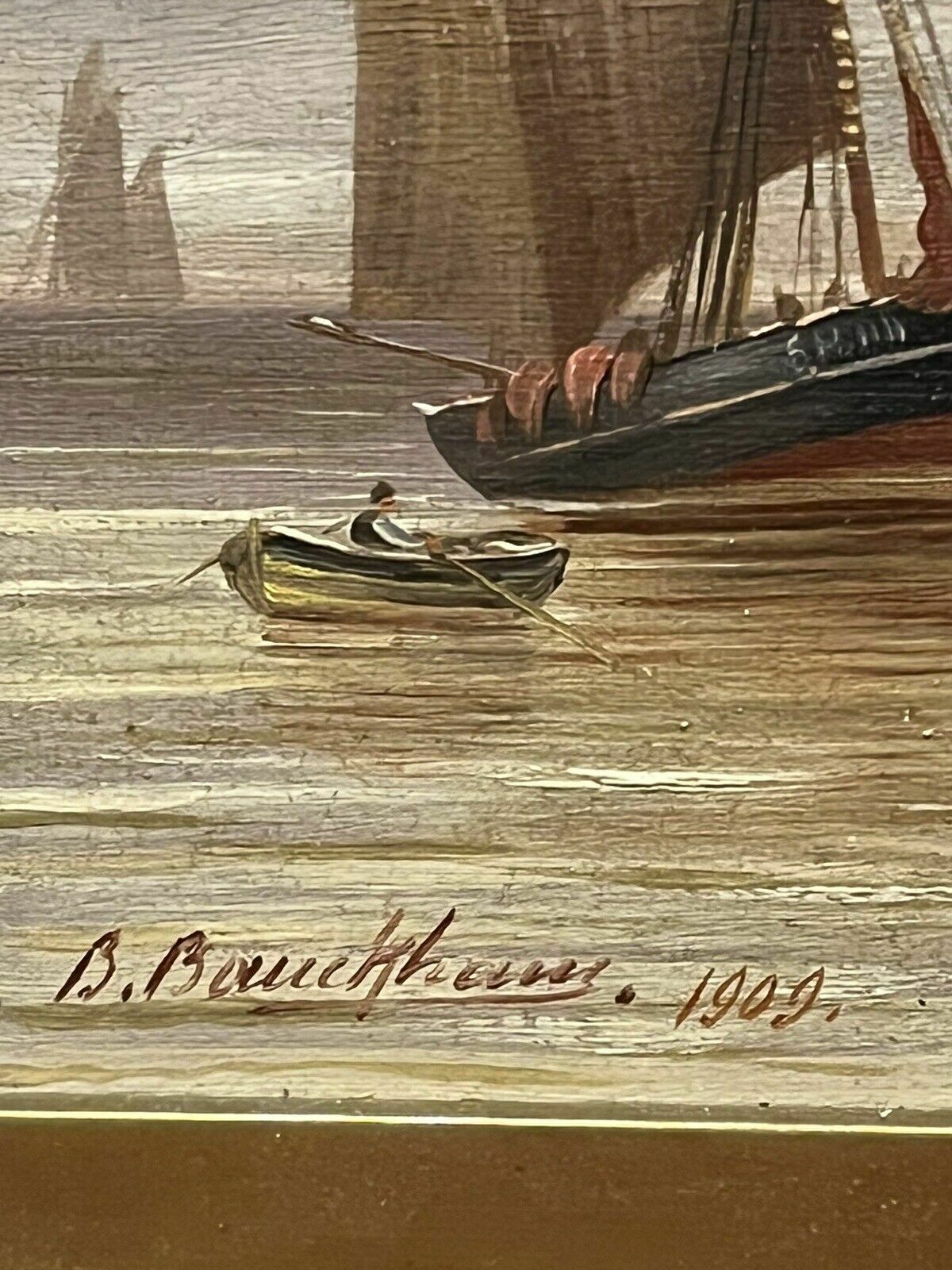 Pair Of Framed Maritime / Marine Oil Paintings, Signed And Dated 1909 photo 551.0