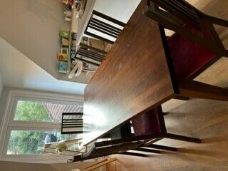 Furniture Birch Dining Table With 6 Ikea Chairs photo