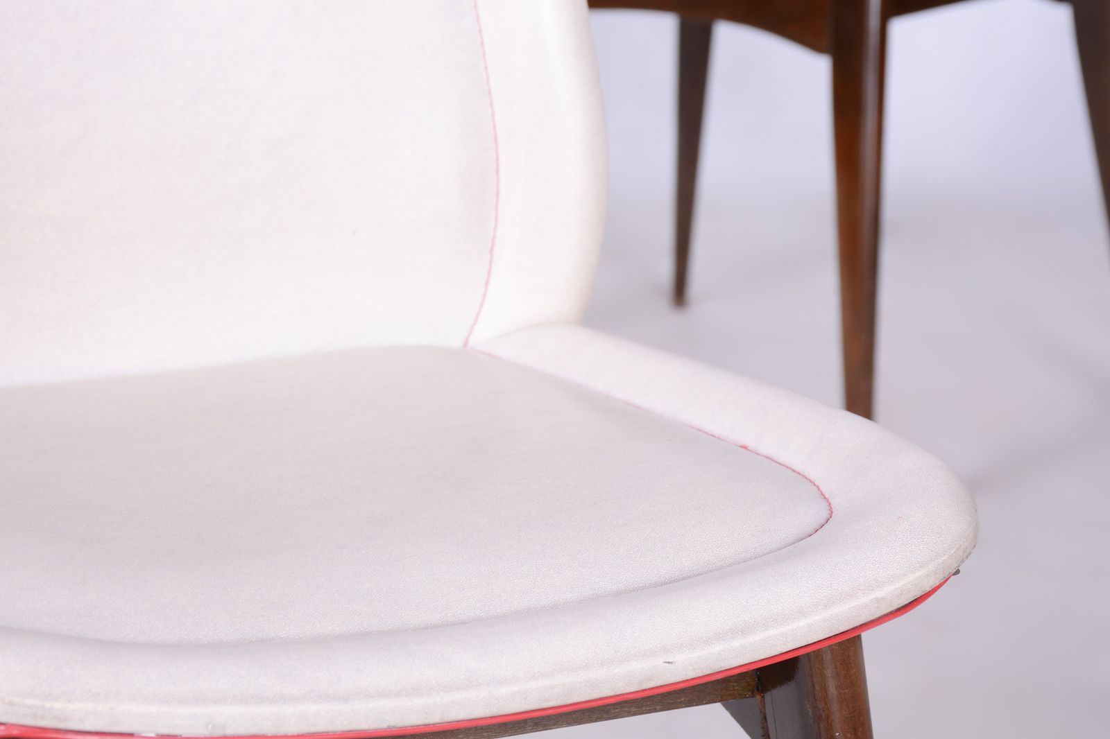 photo for sale Six Original Art Deco Chairs, By Jules Leleu, Revived Polish, France, 1940s