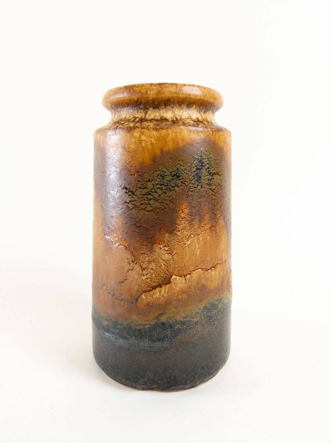 West German Pottery Vase By Scheurich 201 18   Copper Brown Glaze Scheurich Keramik   West German Vase photo vinterior