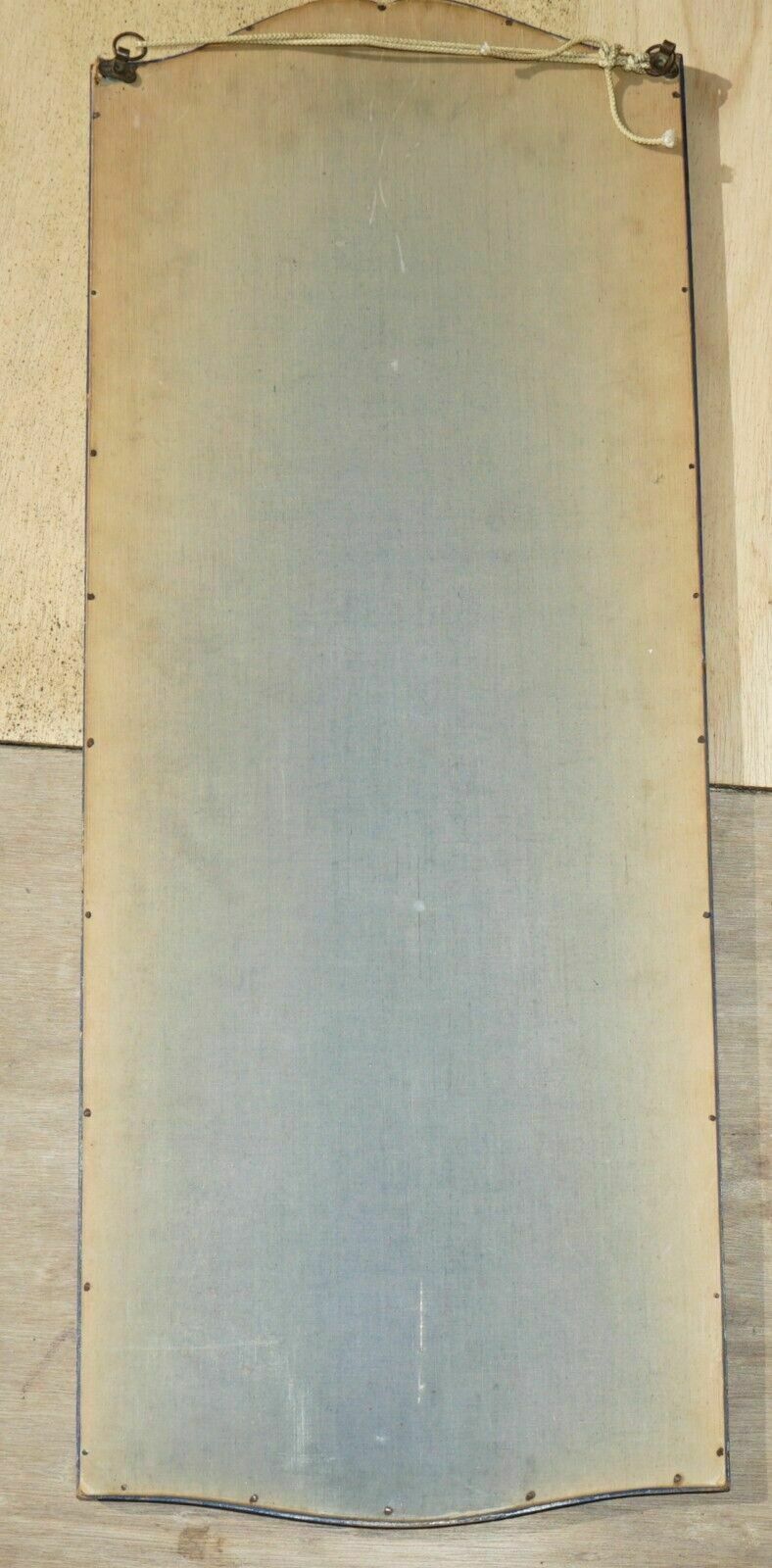 Lovely Antique Chinese Chinoiserie Blue Framed Mirror With Ornate Hand Paintings photo vintage