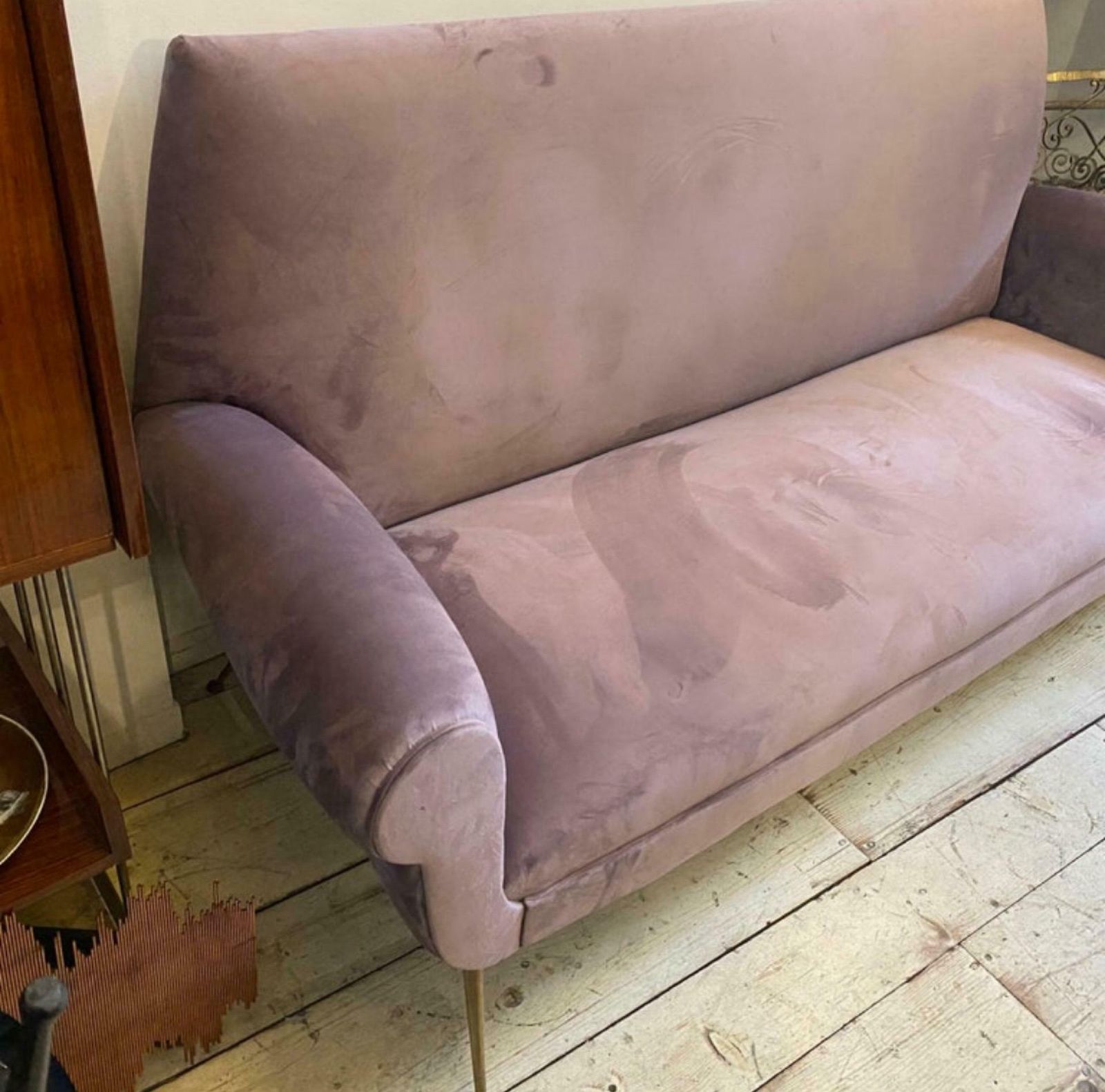 1950s Gigi Radice Style Mid Century Modern Wisteria Velvet Italian Sofa photo 4453.0