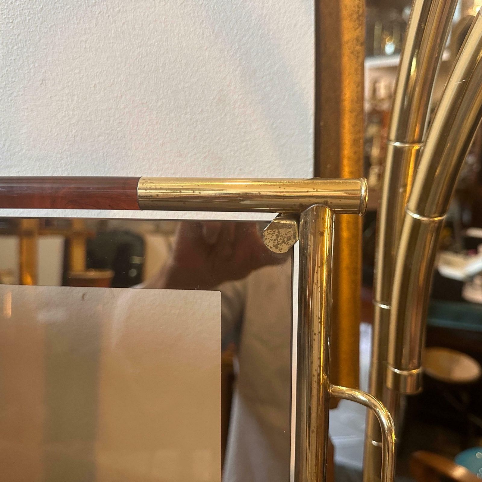 1970s Mid Century Modern Brass Lucite And Smoked Glass Italian Tray photo Home Decor