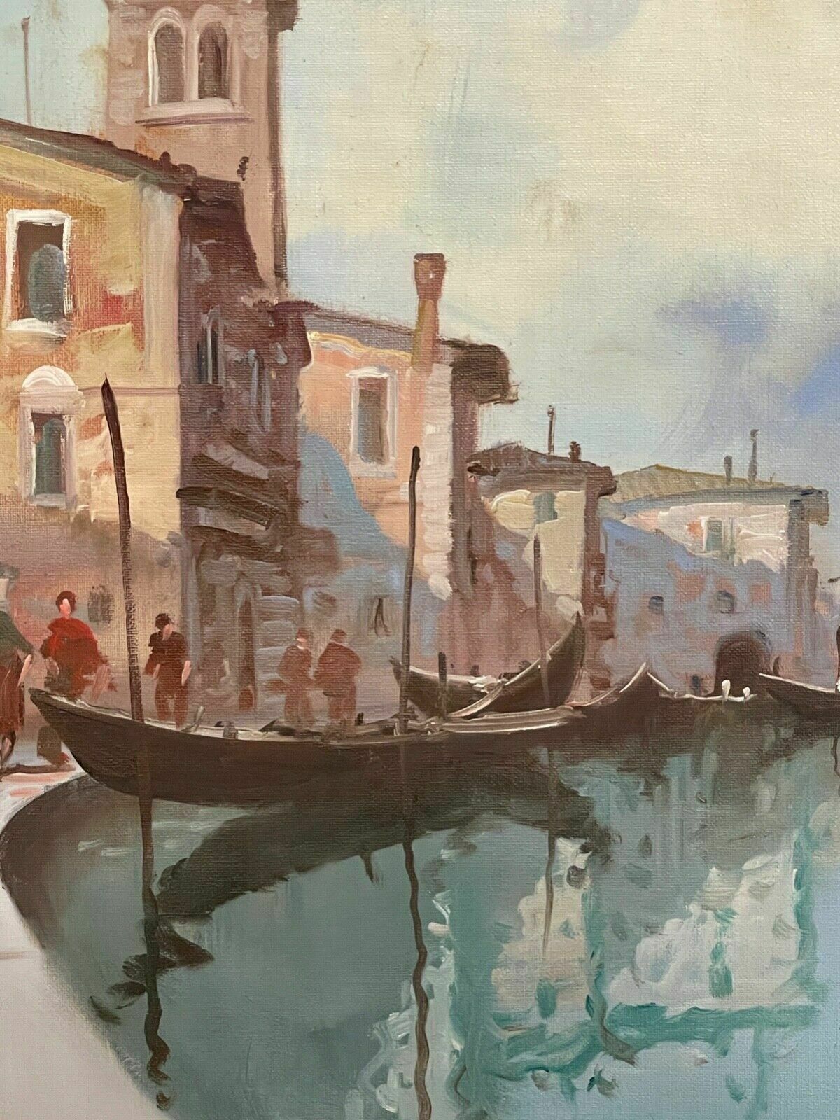 Oil Painting On Canvas, Aldo Marangoni, Venice, 20th Century photo Art