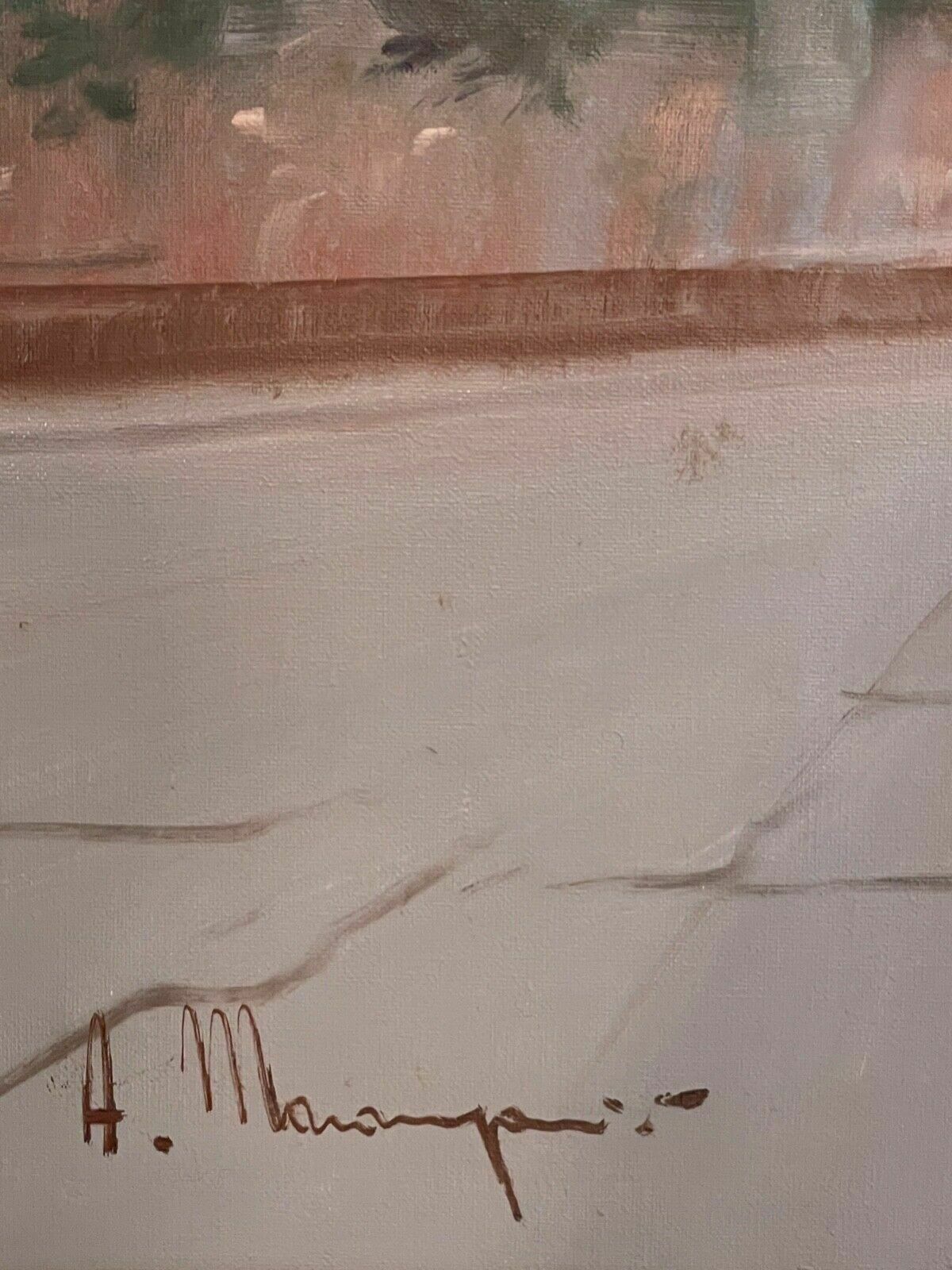 Oil Painting On Canvas, Aldo Marangoni, Venice, 20th Century photo 488.0
