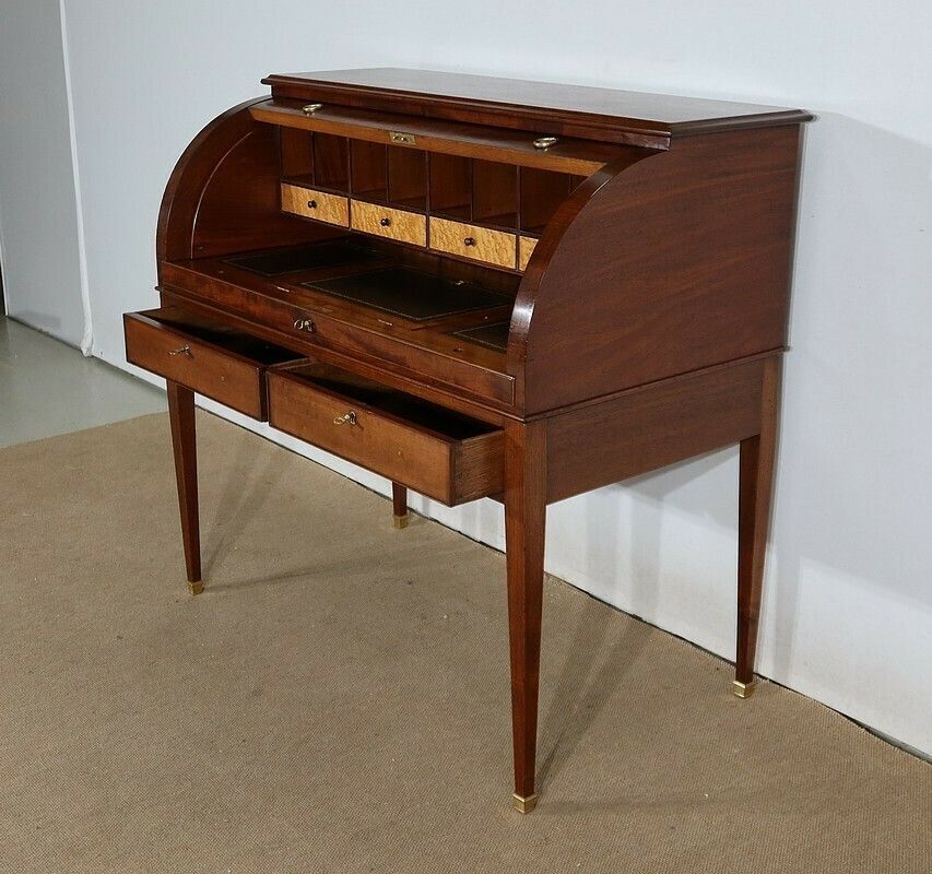 Mahogany Cylinder Desk, Directory, 1st Part 19th Century photo vinterior