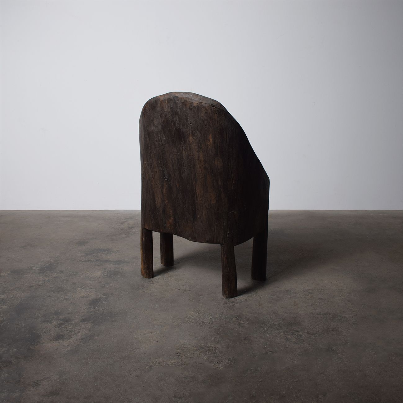 Primitive Handcrafted Organic Highback Naga Chair In Solid Teak, Wabi Sabi Style 1970s photo furniture
