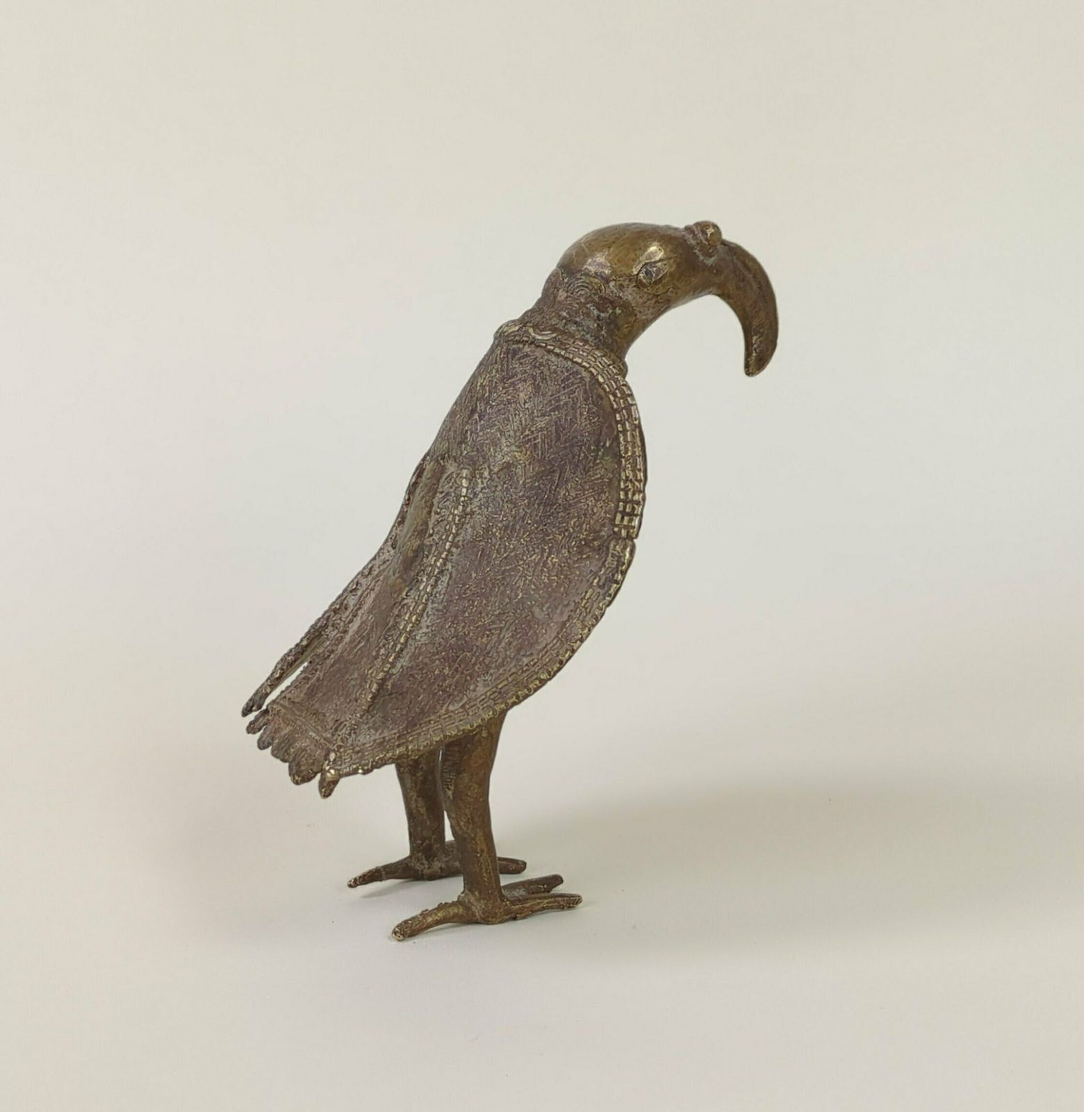 Vintage African Ashanti Tribe Brass Vulture Fetish Bird Statuette, Primitive Decor From Africa photo furniture