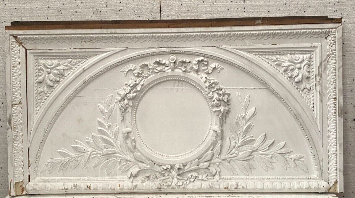 Door Pediment Decorative Panel In Wood And Patinated Stucco 19th Century photo vinterior