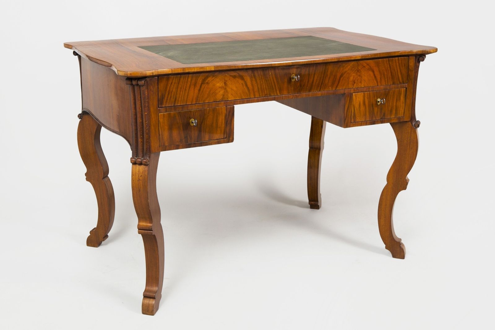 Restored Biedermeier Walnut Writing Desk, Revived Polish, Czech, 1830s