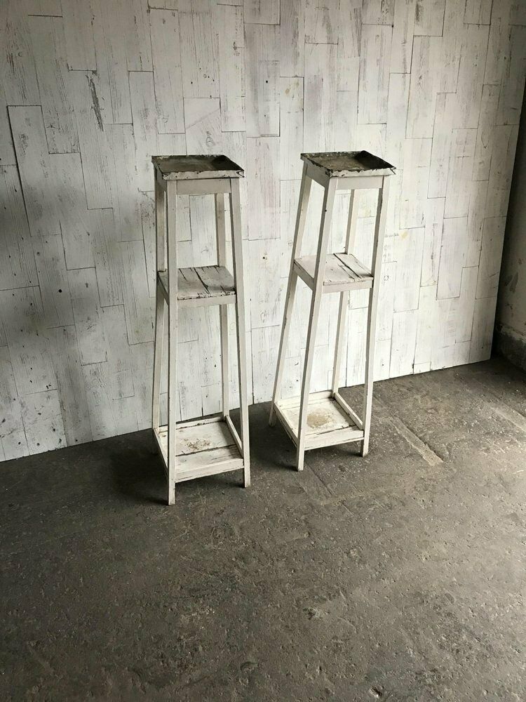 Wooden Plant Stands, Set Of 2, 1920s photo Furniture