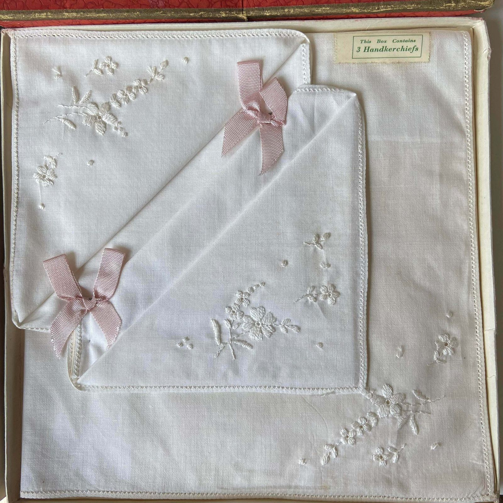 Vintage Handmade Silk Embroidery Handkerchief With Manual Lace Edge  6 Pieces photo for sale