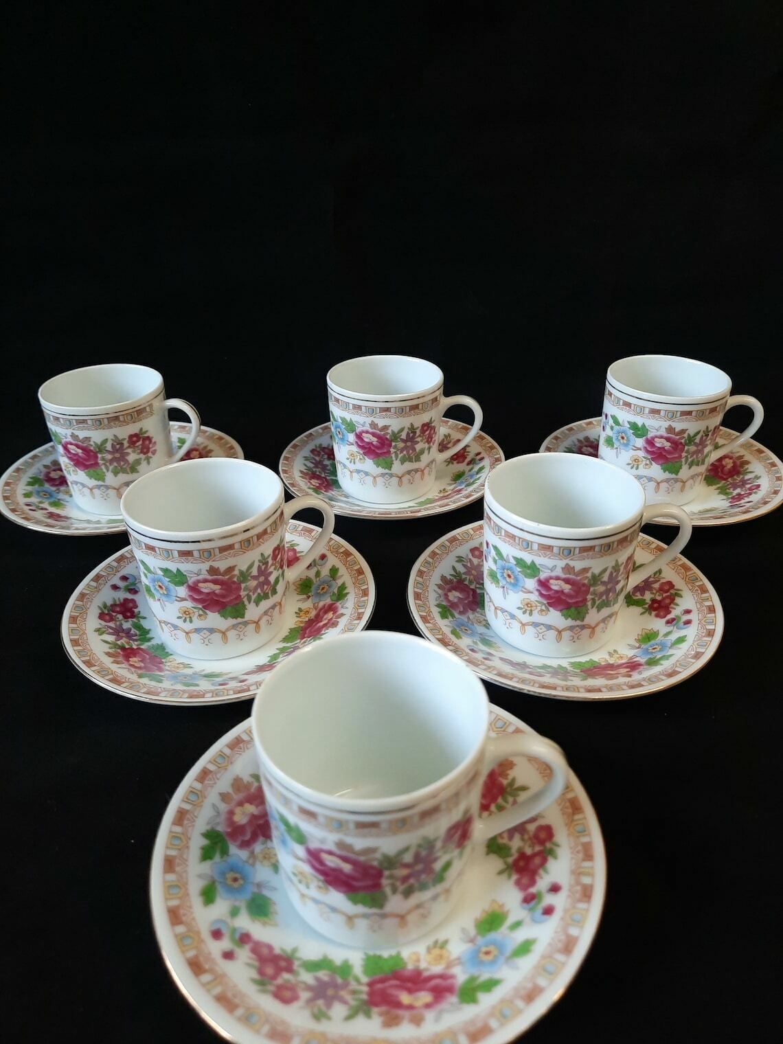 Liling Demitasse Espresso Cup And Saucer Set X 6. Similar To Ling Rose. photo furniture