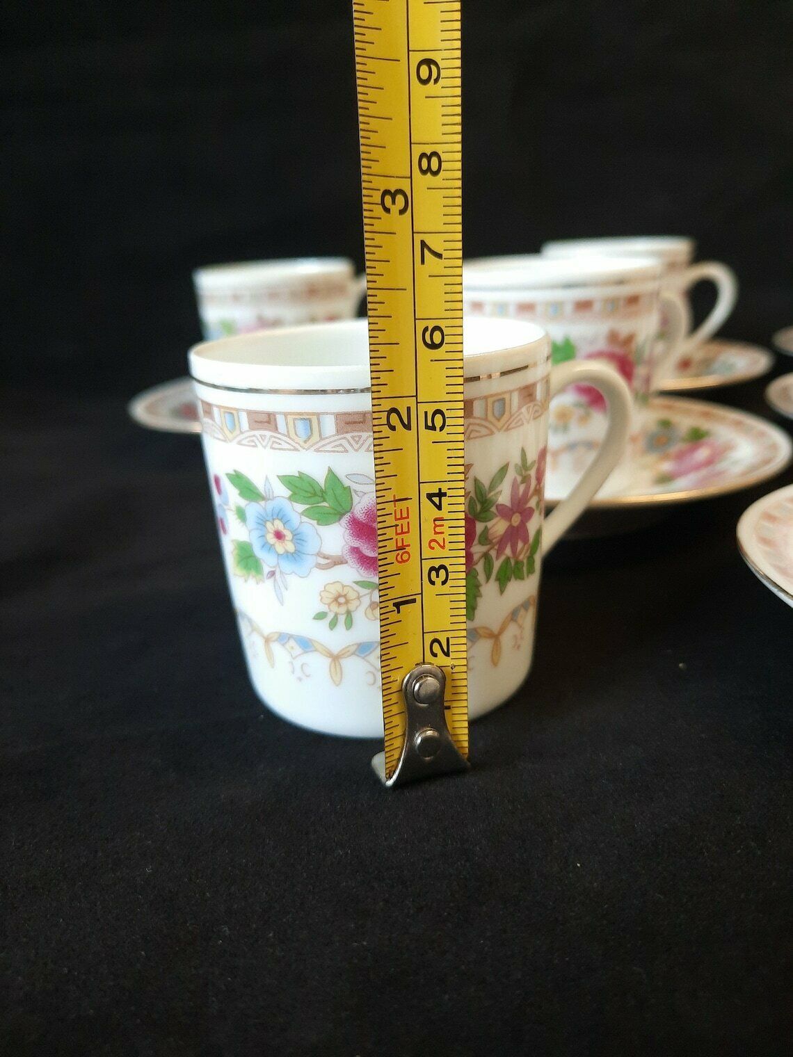 Liling Demitasse Espresso Cup And Saucer Set X 6. Similar To Ling Rose. photo vintage