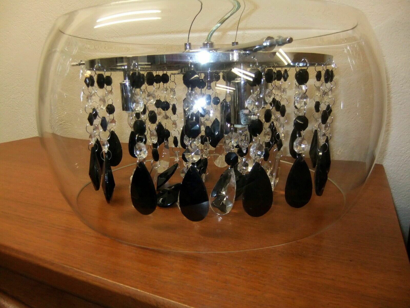 Dar Lighting Pendant Lamp. Globe Shaped With Hanging Crystal Drops. photo 80.0
