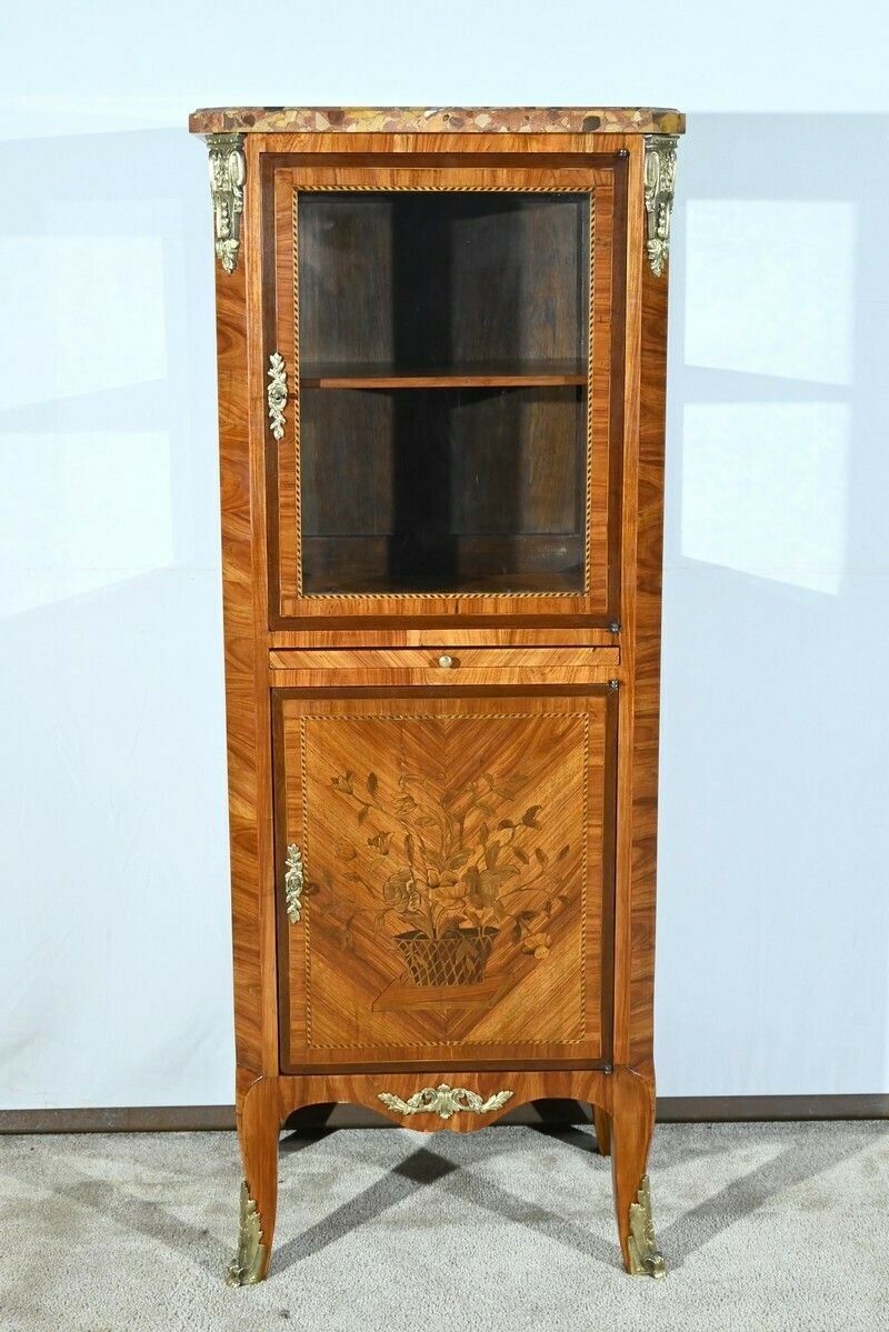 Small Rosewood Showcase, Transition Louis XV/Louis XVI Style – Early 20th Century