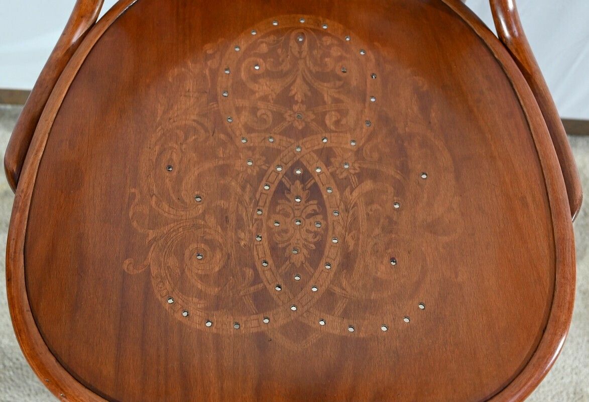 Furniture Beech Office Armchair, Stamped J&J Kohn – Early 20th Century photo