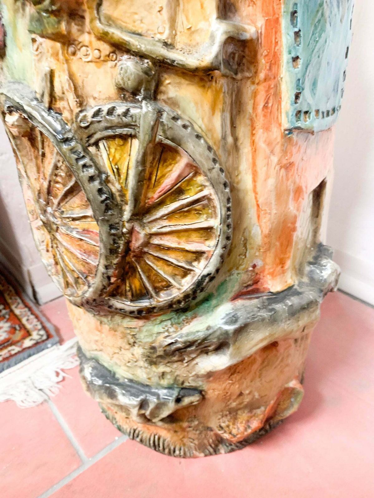 photo vinterior Ceramic Umbrella Stand By Pucci, Hand Painted And Sculpted From The 1950s