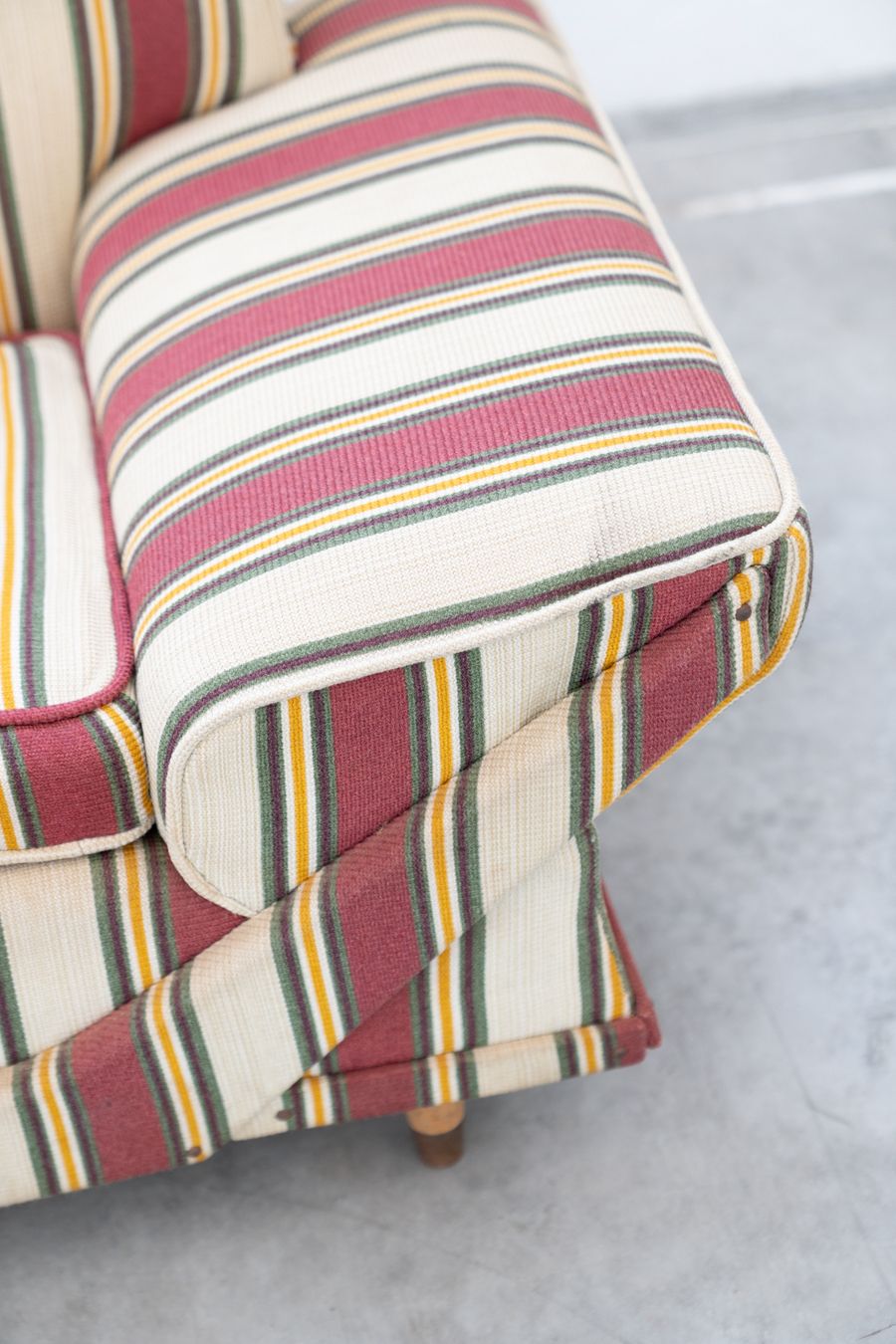 American Lounge Furniture In Original Striped Fabric1970s photo Furniture