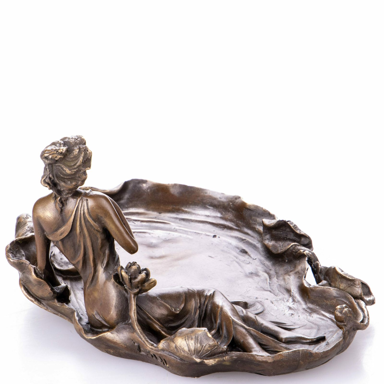 Intricately Crafted Bronze Statue: Woman With Water Lilies photo furniture