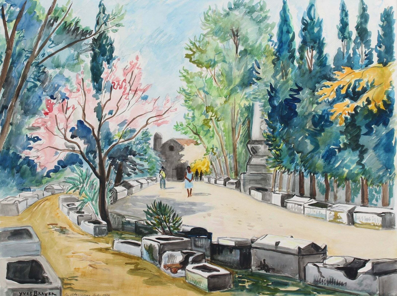 'Les Alyscamps Arles' By Yves Brayer (1977) photo furniture