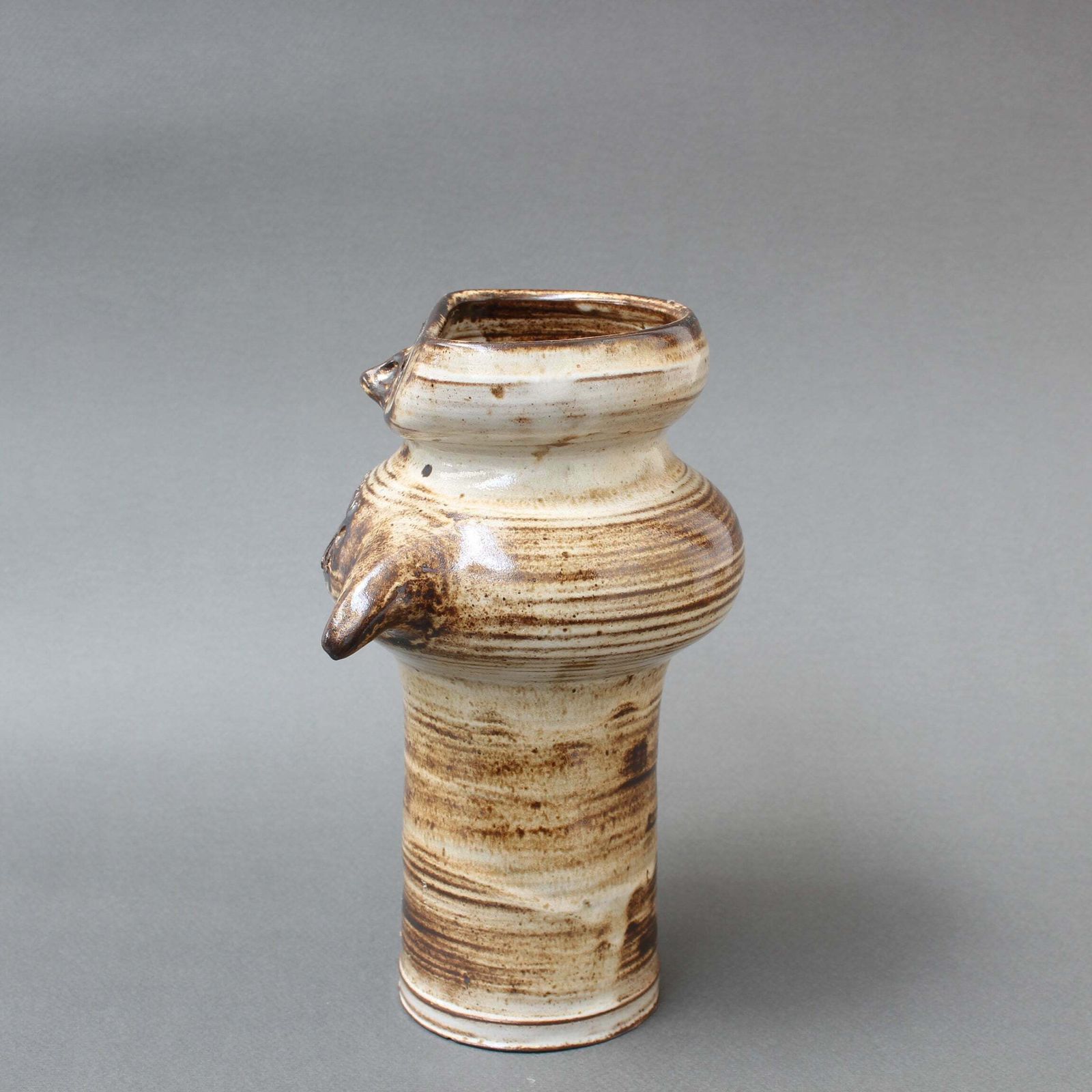 Glazed French Ceramic Stylised Owl Vase By Jacques Pouchain (Circa 1960s) photo 1200.0