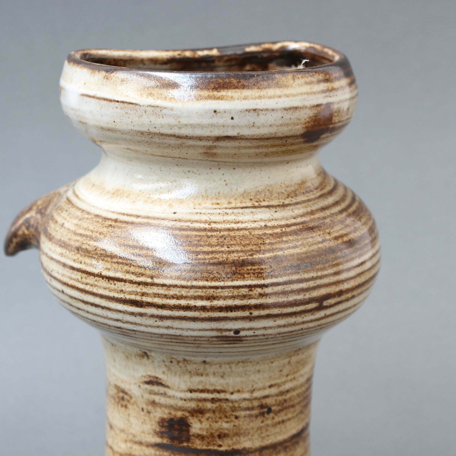 photo furniture Glazed French Ceramic Stylised Owl Vase By Jacques Pouchain (Circa 1960s)
