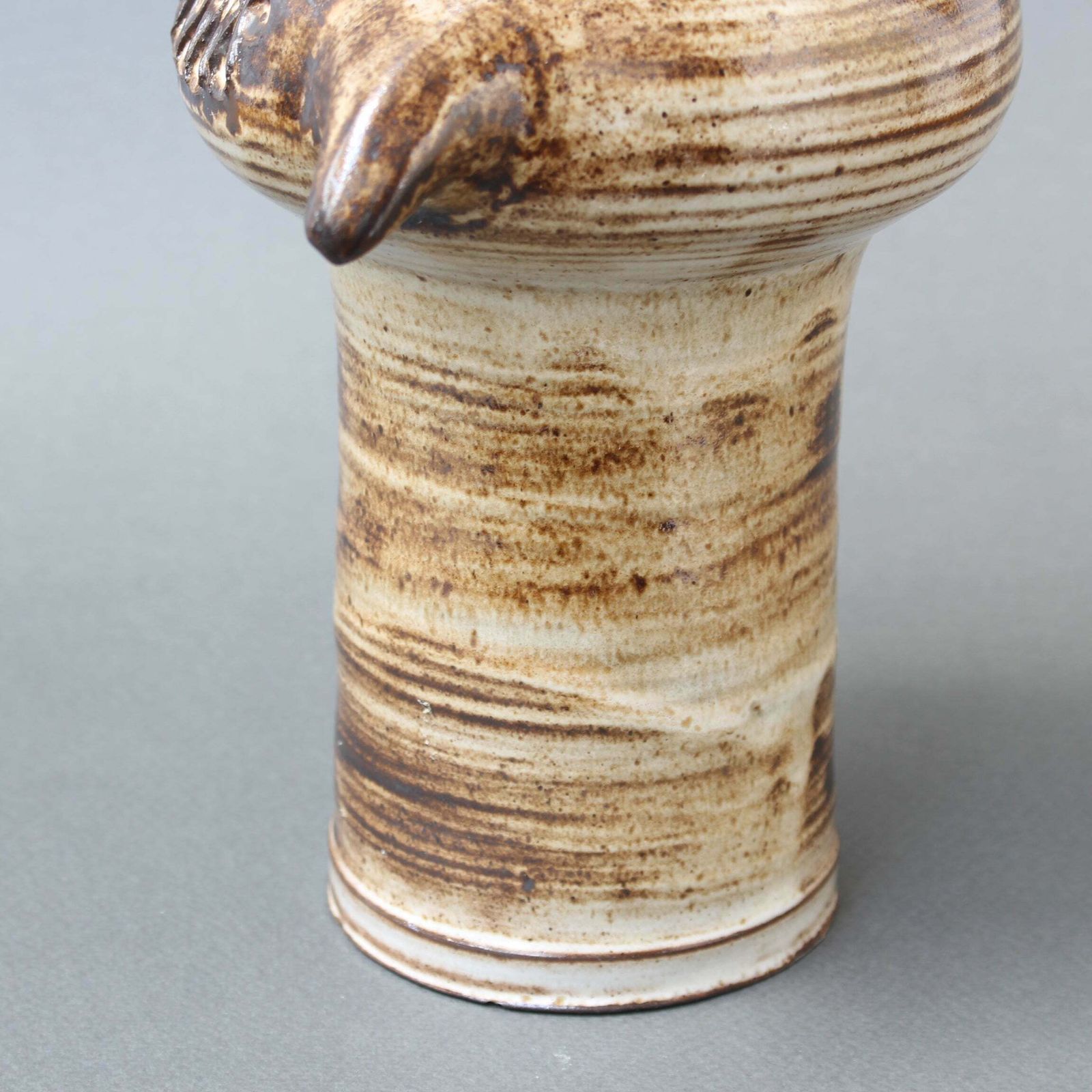 Home Decor Glazed French Ceramic Stylised Owl Vase By Jacques Pouchain (Circa 1960s) photo