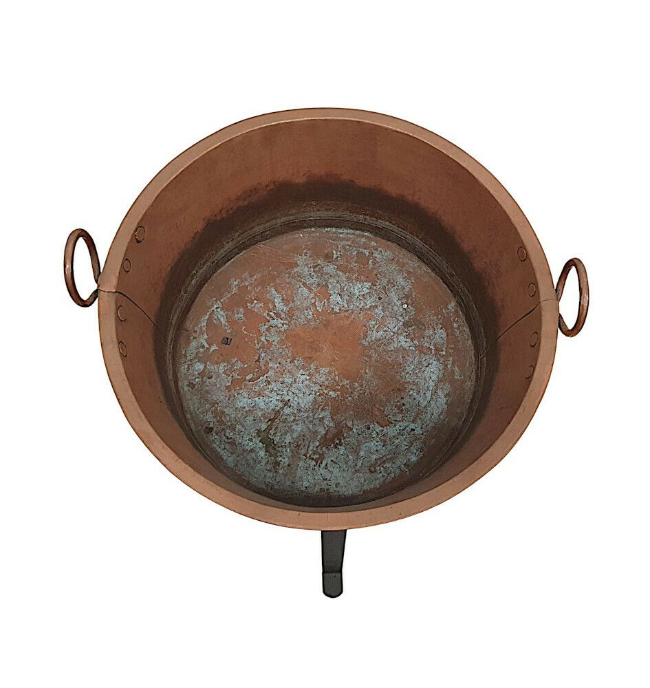 A Very Rare 19th Century Large Copper Log Bucket photo for sale